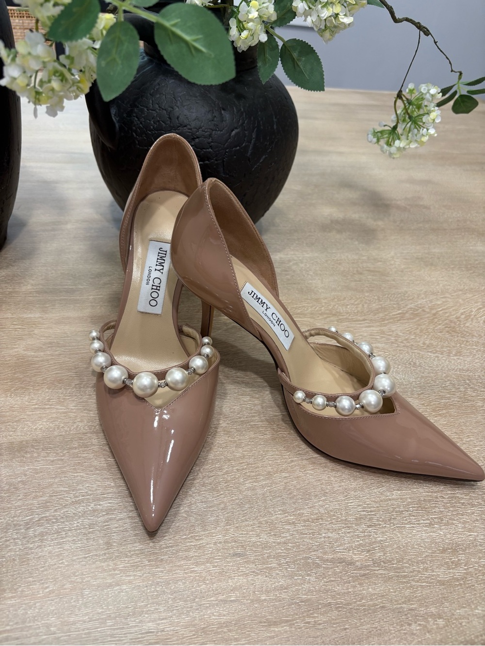 Nude Patent High Heel Pumps - Women's Elegant Stiletto